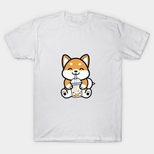 Shiba Loves Bubble Tea! T-Shirt